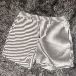 Shorts size 4 khaki and white stripped